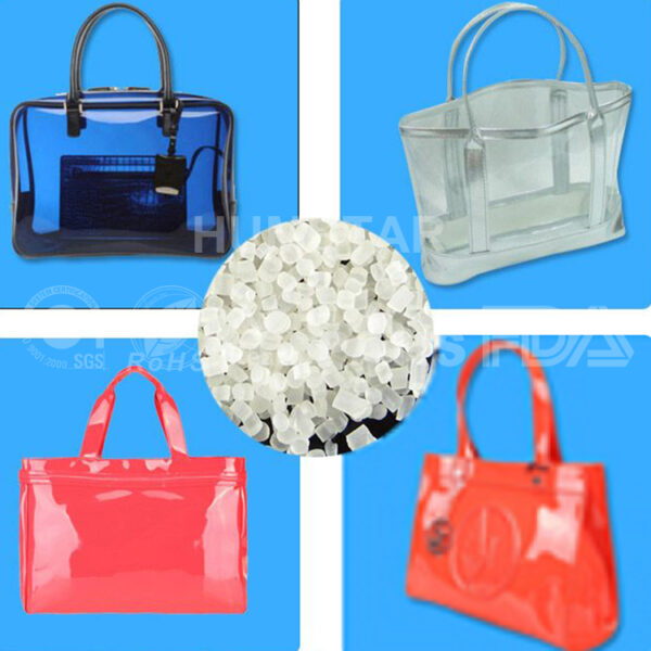 pvc pellets for clear crystal handbag package bags
